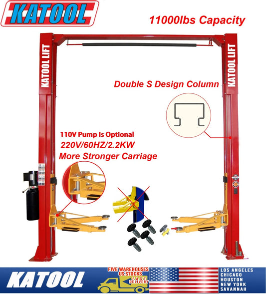 KATOOL KT-M110 2 Post Lift Auto/Car lift 11000lb Truck Hoist Super Quality