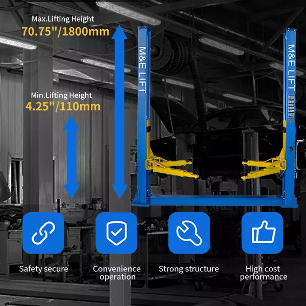 KATOOL ME-H1000 2 Post Lift 10000lbs Auto/Car Lift Katool Shop Equipment