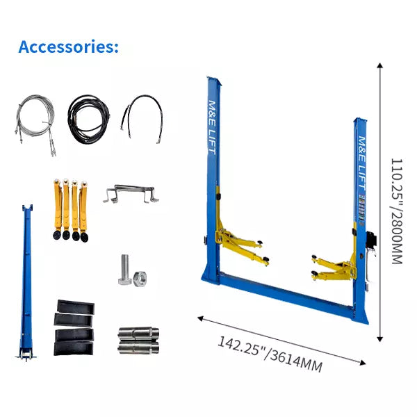 KATOOL ME-H1000 2 Post Lift 10000lbs Auto/Car Lift Katool Shop Equipment