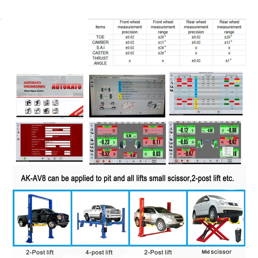 Yyear AK-AV8 3D Wheel Alignment Machine Shop Equipments Aligning System