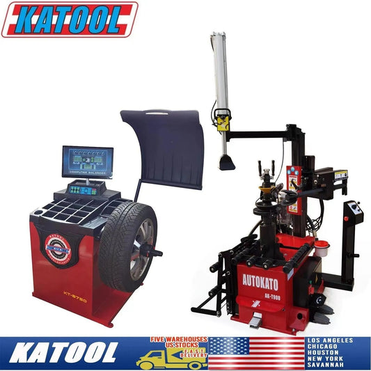 KATOOL KT-T900/KT-B750 Automatic Hydraulic Tire Changer Wheel Balancer Combo