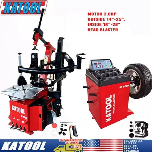 KATOOL KT-T850/KT-B700 Tire Changer & Wheel Balancer 2HP Motor Combo Machine