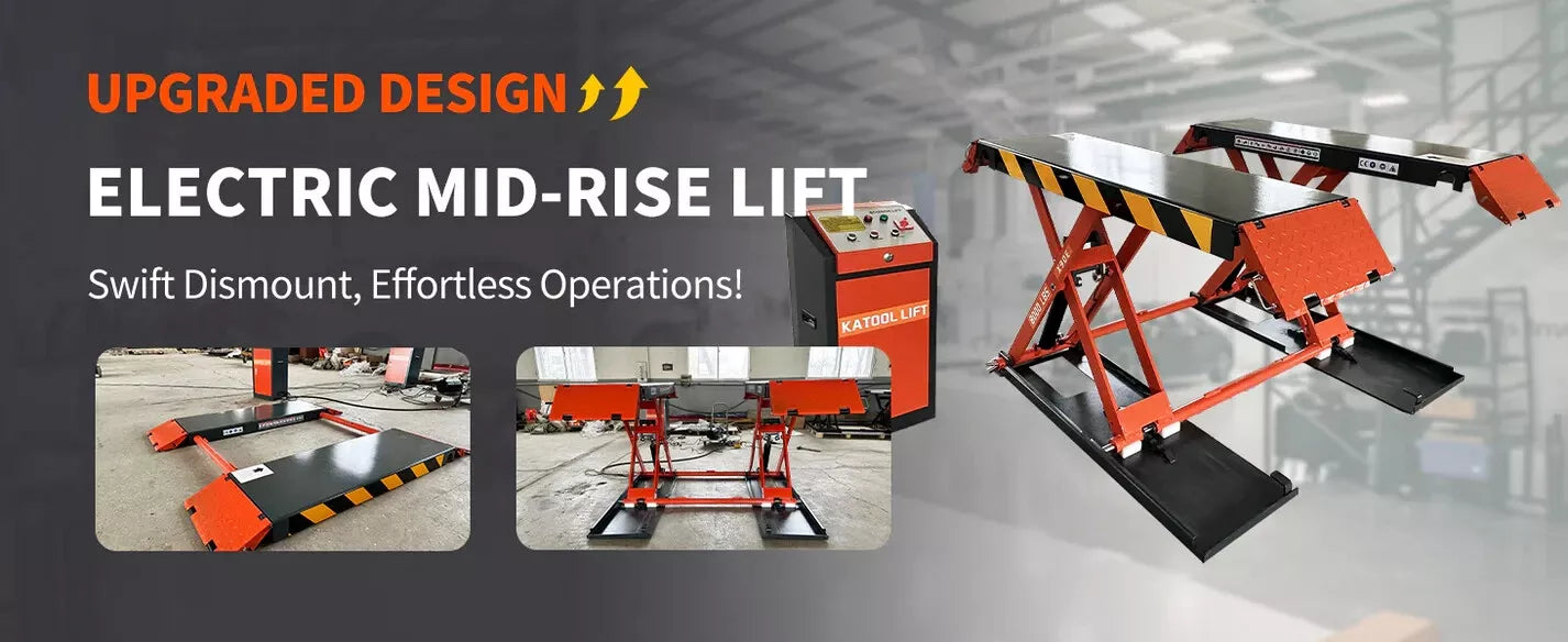 KATOOL KT-X90 Mid Rise Scissor Lift 8000lbs Electric Release 47.2in 110V/1PH