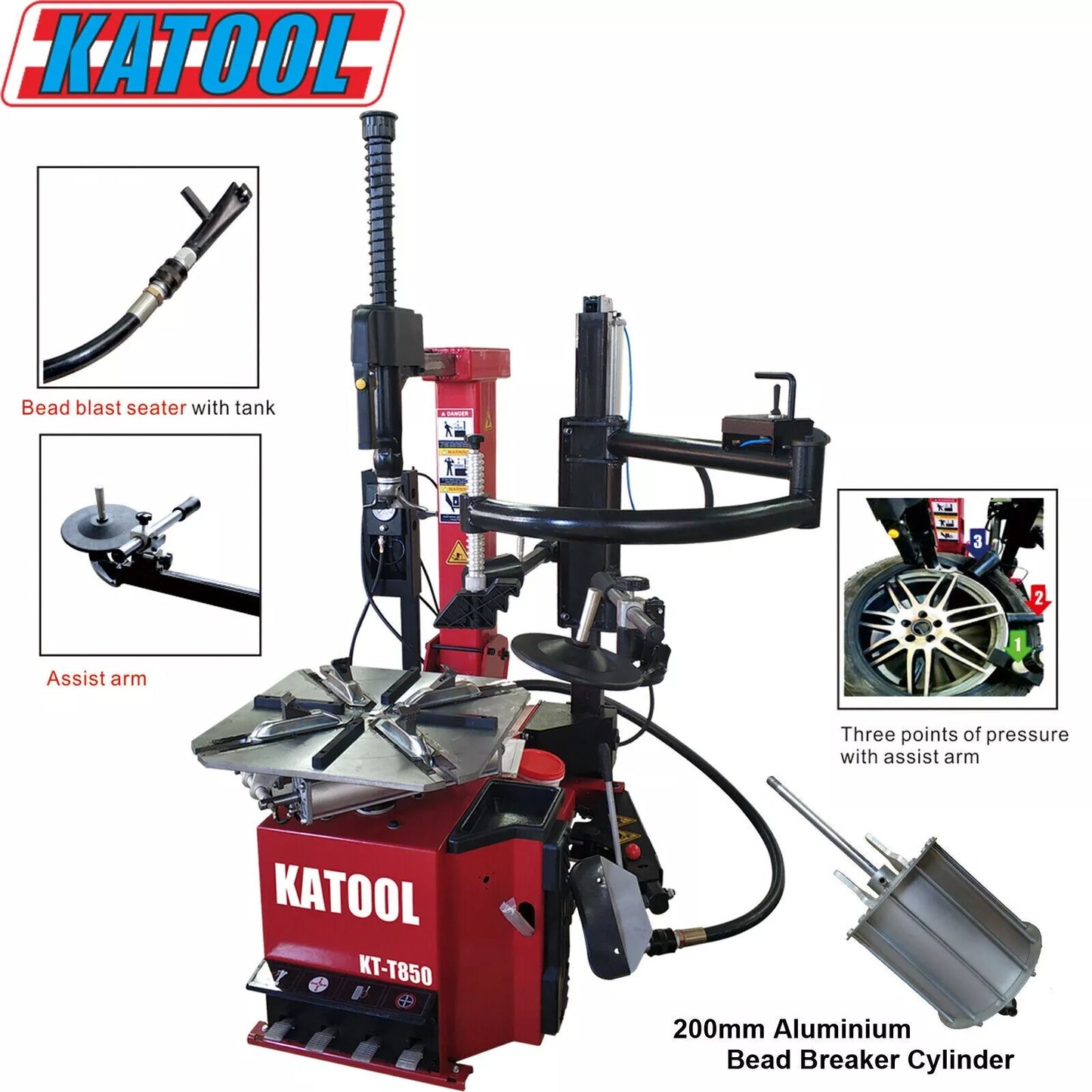 KATOOL KT-T850/KT-B760 Tire Changer Wheel Balancer with Motorcycle Adaptors