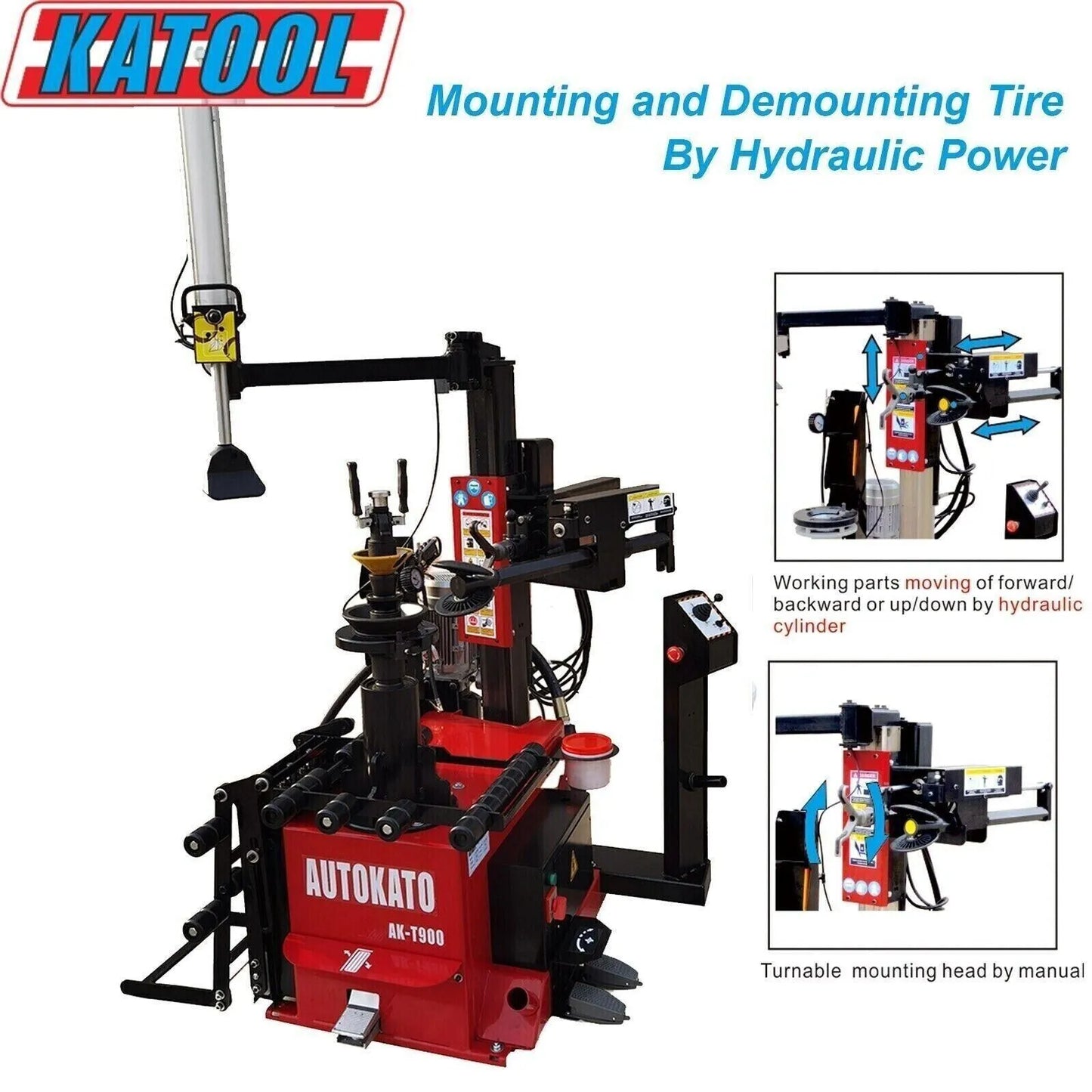 KATOOL KT-T900/KT-B750 Automatic Hydraulic Tire Changer Wheel Balancer Combo