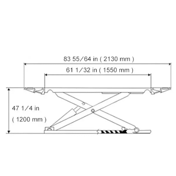 KATOOL KT-X90 Mid Rise Scissor Lift 8000lbs Electric Release 47.2in 110V/1PH