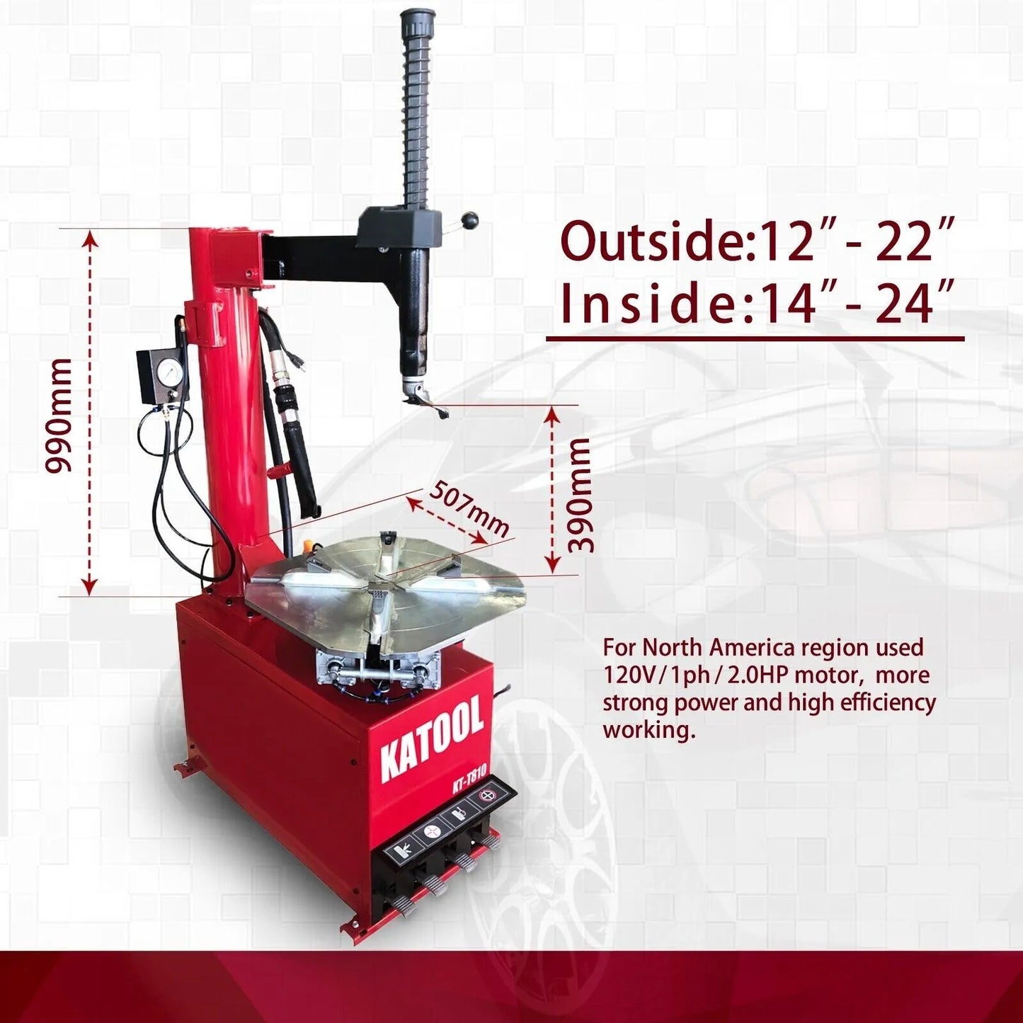 KATOOL Tire Repaire Machine Garage Equipment KT-T810-L Tire Changer