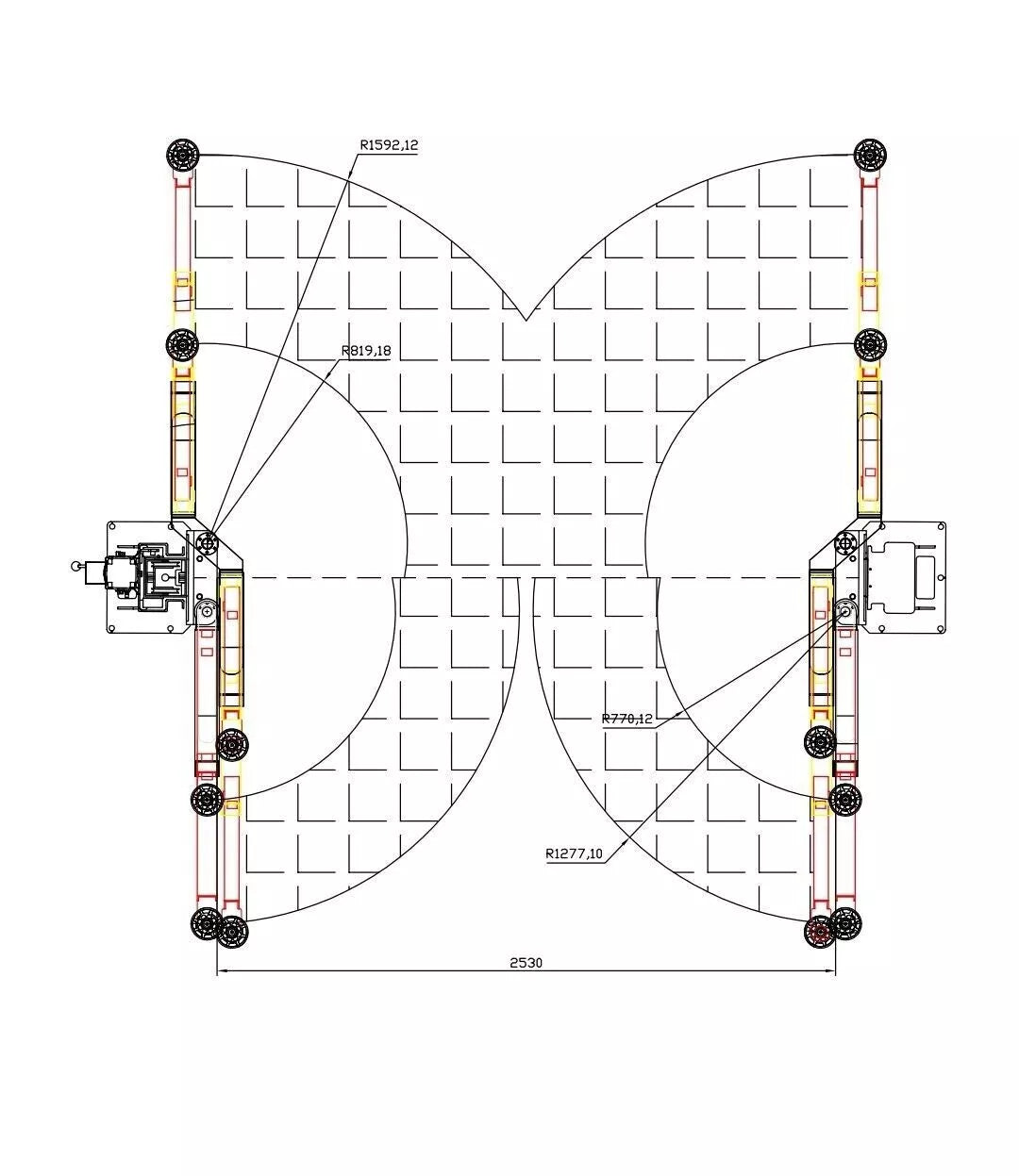 KATOOL KT-AS110D 11,000lb 2-Post Asymmetrical Clearfloor Lift Single Release