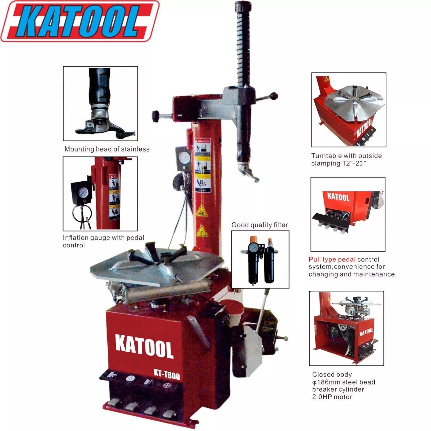 KATOOL Tire changer Machine Motor 2.0HP KT800 Garage equipment