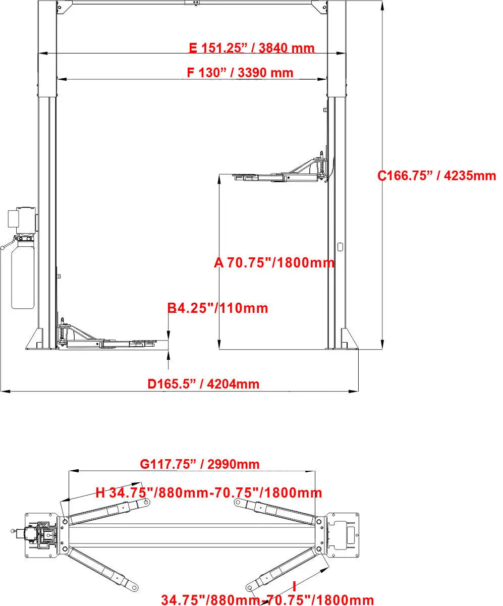 KATOOL AK-M120 12000lbs Two Post Auto Lift Garage/Shop Equipment